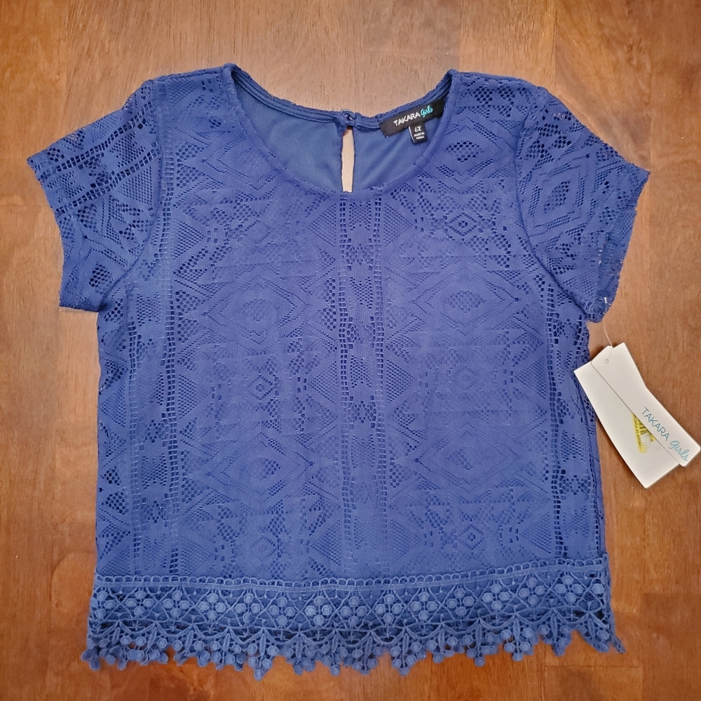 NWT. Takara Girls Navy Shirt.